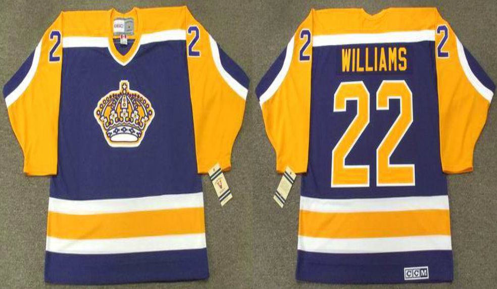 2019 Men Los Angeles Kings #22 Williams Blue CCM NHL jerseys->los angeles kings->NHL Jersey